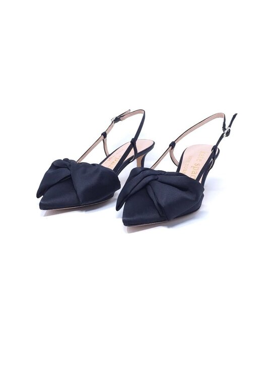 kate spade Shoes - Kate Spade Marseille Satin Bow Slingback Dress Pumps Size 6B Black